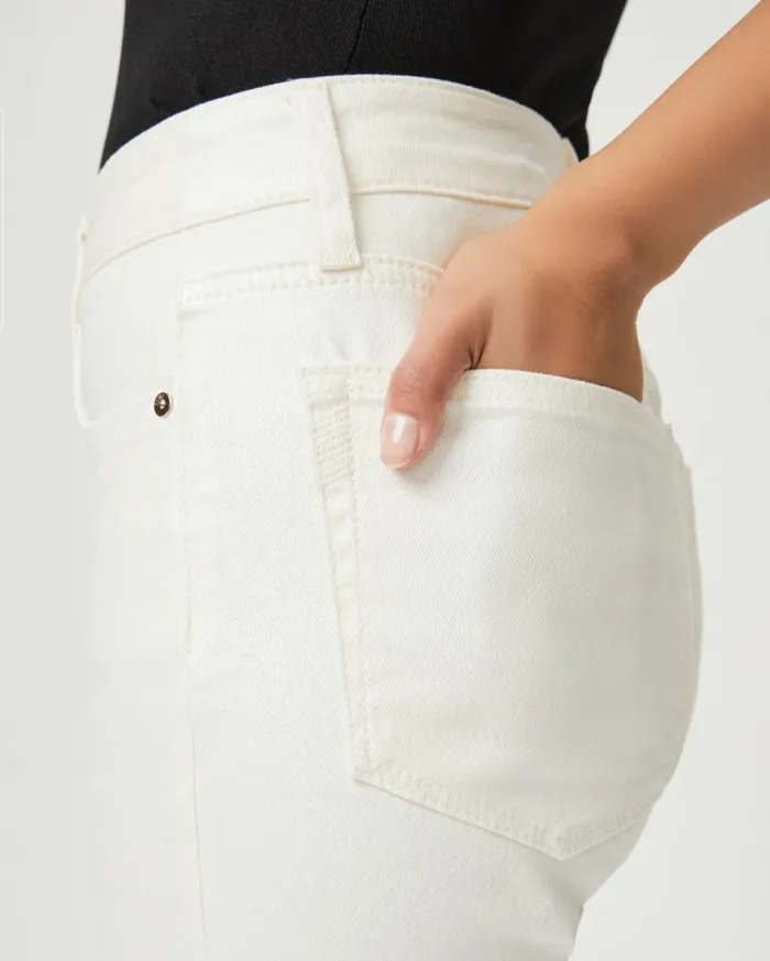 PAIGE Denim Women Cindy 30 Inch Straight Jean 8211 Pearl White Coating PAIGE Denim Women Cindy 30 Inch Straight Jean 8211 Pearl White Coating