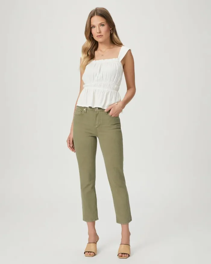 PAIGE Denim Women Cindy Crop Straight Jean 8211 Vintage Mossy Green