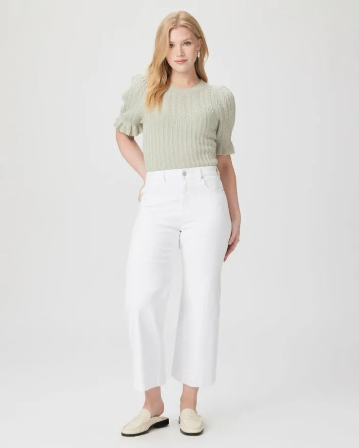 PAIGE Denim Women Flaunt Denim Spotlight Wide Leg Jean 8211 Crisp White
