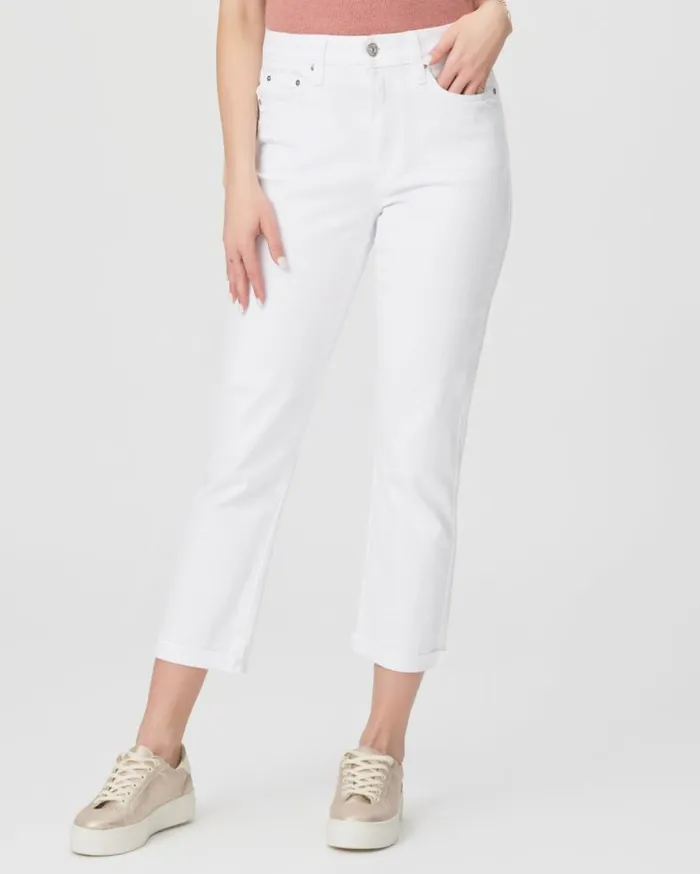PAIGE Denim Women High Rise Brigitte Straight Jean 8211 White Noise Distressed PAIGE Denim Women High Rise Brigitte Straight Jean 8211 White Noise Distressed