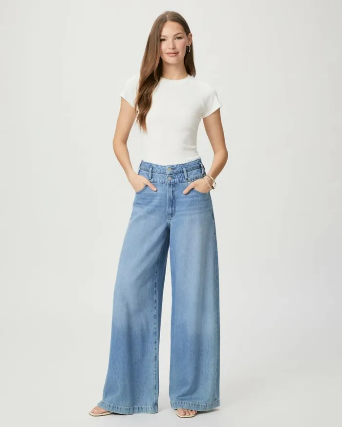 PAIGE Denim Women Portia Wide Leg Jean 8211 Enzo Distressed