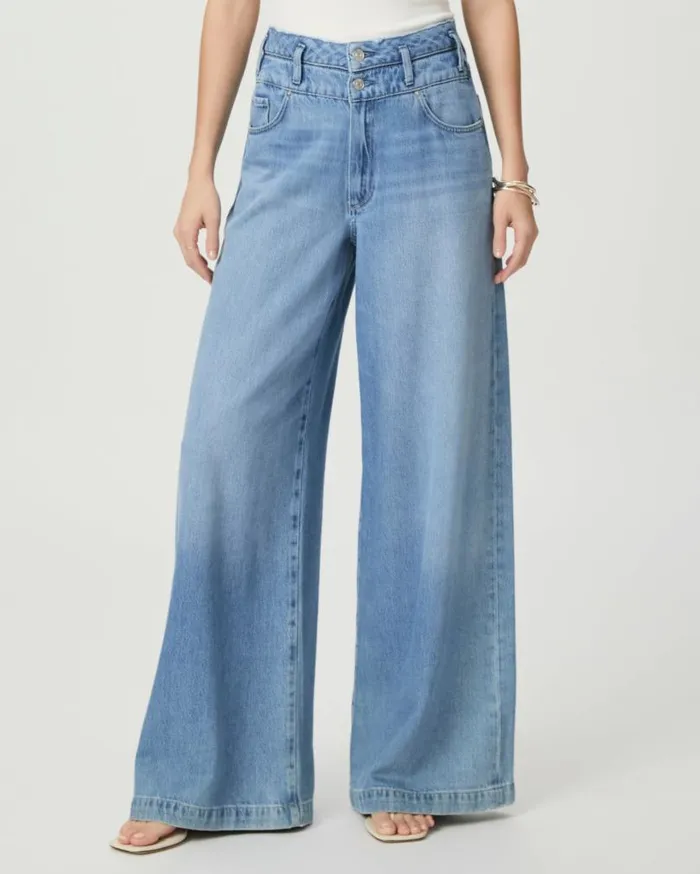 PAIGE Denim Women Portia Wide Leg Jean 8211 Enzo Distressed PAIGE Denim Women Portia Wide Leg Jean 8211 Enzo Distressed