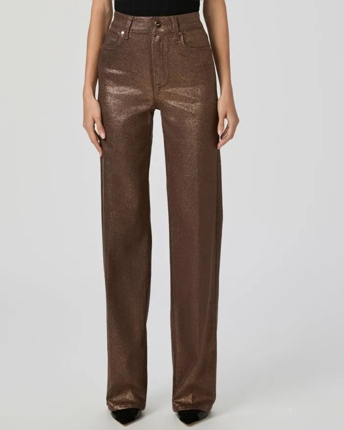 PAIGE Denim Women Sasha Wide Leg Jean 8211 Brass Horn Luxe Coating PAIGE Denim Women Sasha Wide Leg Jean 8211 Brass Horn Luxe Coating