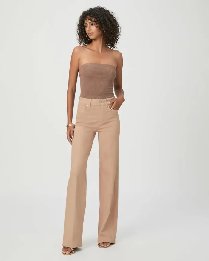PAIGE Denim Women Sasha Wide Leg Jean 8211 French Latte Luxe Coating