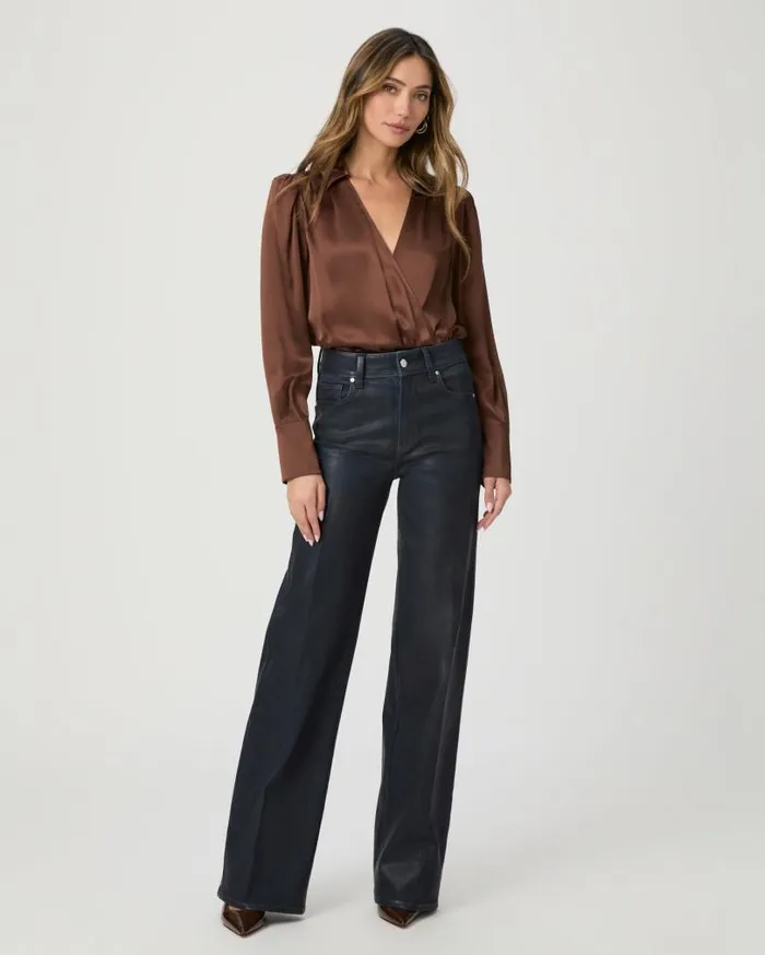 PAIGE Denim Women Sasha Wide Leg Jean 8211 Glazed Indigo Coating
