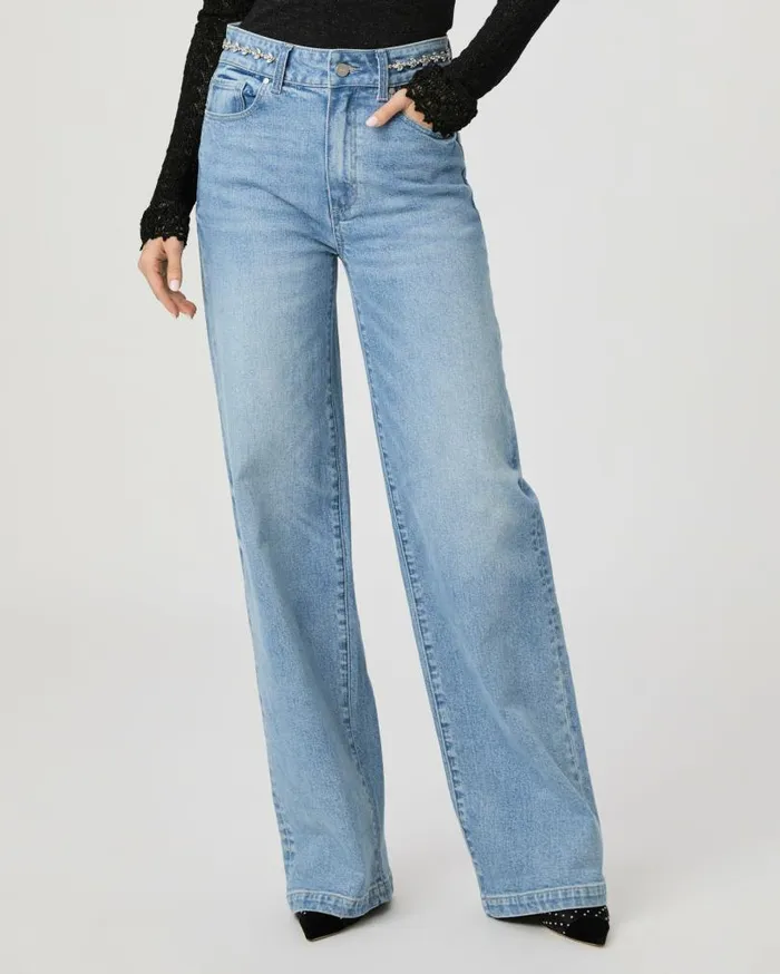 PAIGE Denim Women Sasha Wide Leg Jean 8211 Sonali Embellished PAIGE Denim Women Sasha Wide Leg Jean 8211 Sonali Embellished