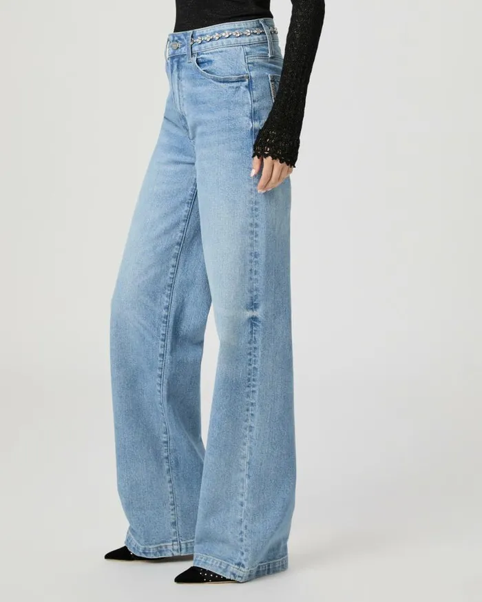 PAIGE Denim Women Sasha Wide Leg Jean 8211 Sonali Embellished PAIGE Denim Women Sasha Wide Leg Jean 8211 Sonali Embellished