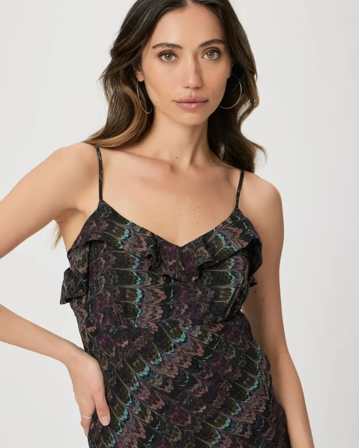 PAIGE Dresses Women Exclusive Lilian Dress 8211 Navy Multi Silk PAIGE Dresses Women Exclusive Lilian Dress 8211 Navy Multi Silk