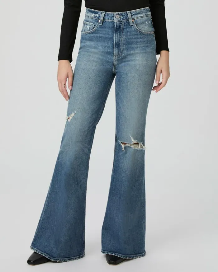 PAIGE Flare Women Charlie 32 Inch Flare Jean 8211 Blue Note Destructed PAIGE Flare Women Charlie 32 Inch Flare Jean 8211 Blue Note Destructed