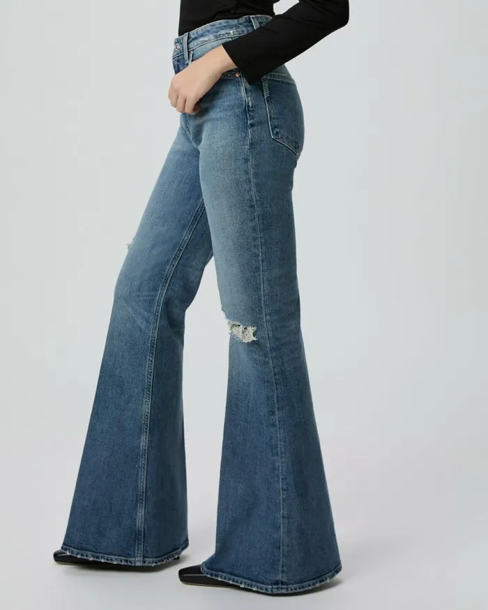 PAIGE Flare Women Charlie 32 Inch Flare Jean 8211 Blue Note Destructed PAIGE Flare Women Charlie 32 Inch Flare Jean 8211 Blue Note Destructed