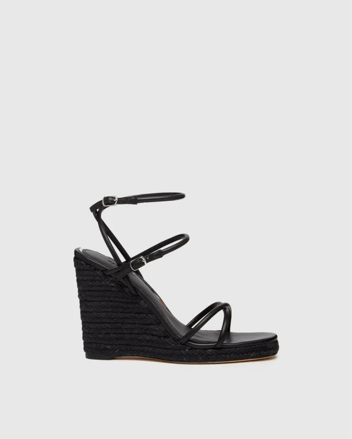 PAIGE Heels and Wedges Women Kerri Wedge 8211 Black Leather