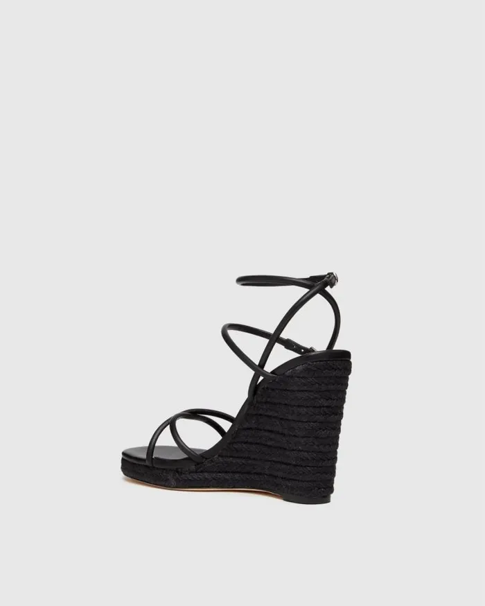 PAIGE Heels and Wedges Women Kerri Wedge 8211 Black Leather PAIGE Heels and Wedges Women Kerri Wedge 8211 Black Leather