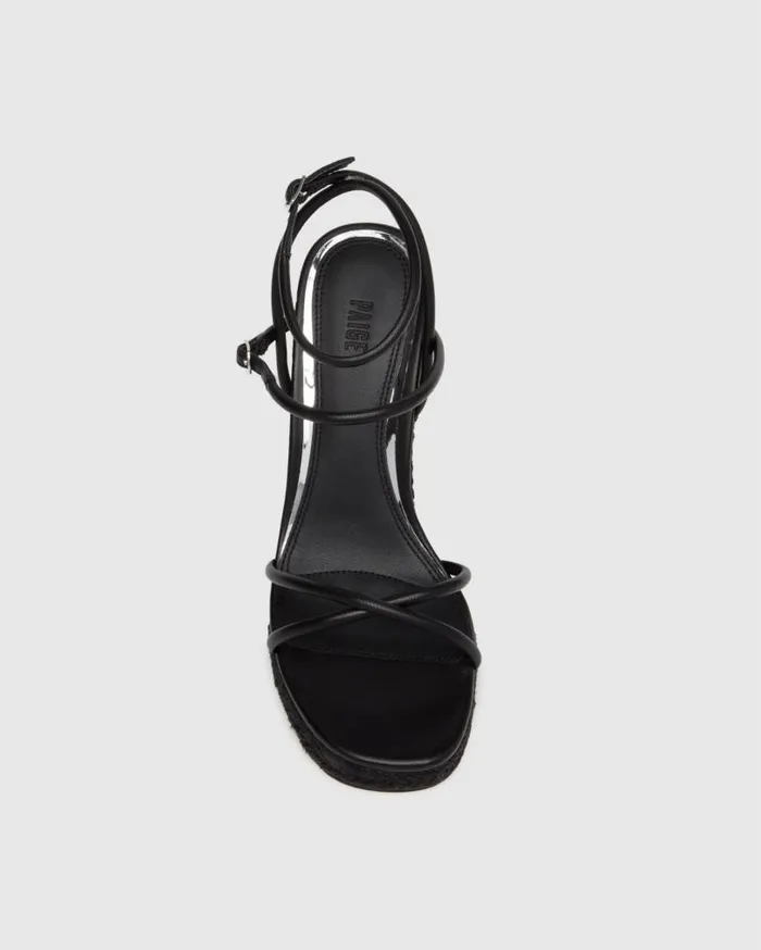 PAIGE Heels and Wedges Women Kerri Wedge 8211 Black Leather PAIGE Heels and Wedges Women Kerri Wedge 8211 Black Leather