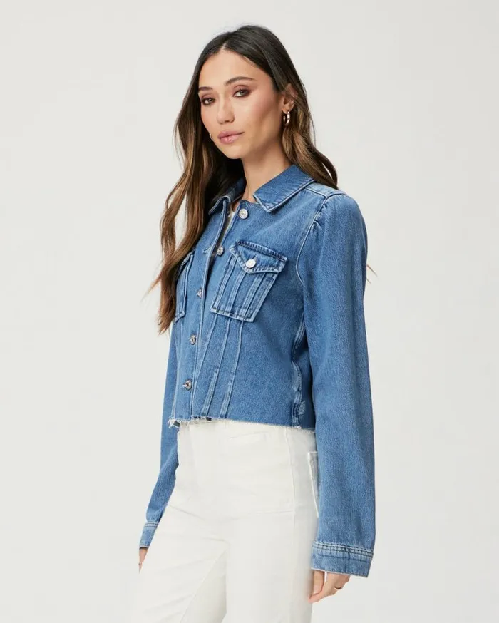PAIGE Jackets and Coats Women Cropped Pacey Denim Jacket 8211 Selah PAIGE Jackets and Coats Women Cropped Pacey Denim Jacket 8211 Selah