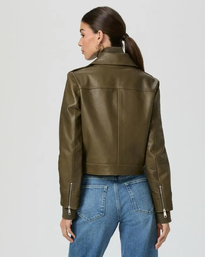 PAIGE Jackets and Coats Women Molina Jacket 8211 Spanish Moss Leather PAIGE Jackets and Coats Women Molina Jacket 8211 Spanish Moss Leather