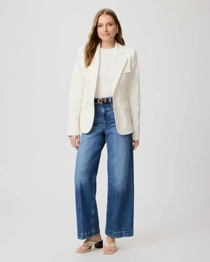 PAIGE Jackets and Coats Women Romona Denim Blazer 8211 Pale Ivory PAIGE Jackets and Coats Women Romona Denim Blazer 8211 Pale Ivory