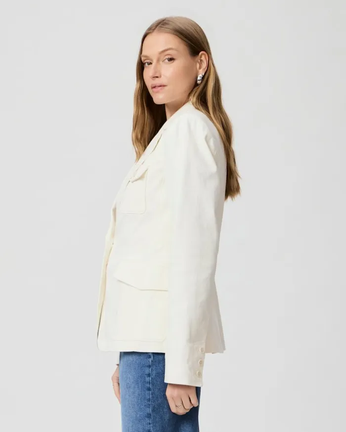 PAIGE Jackets and Coats Women Romona Denim Blazer 8211 Pale Ivory PAIGE Jackets and Coats Women Romona Denim Blazer 8211 Pale Ivory
