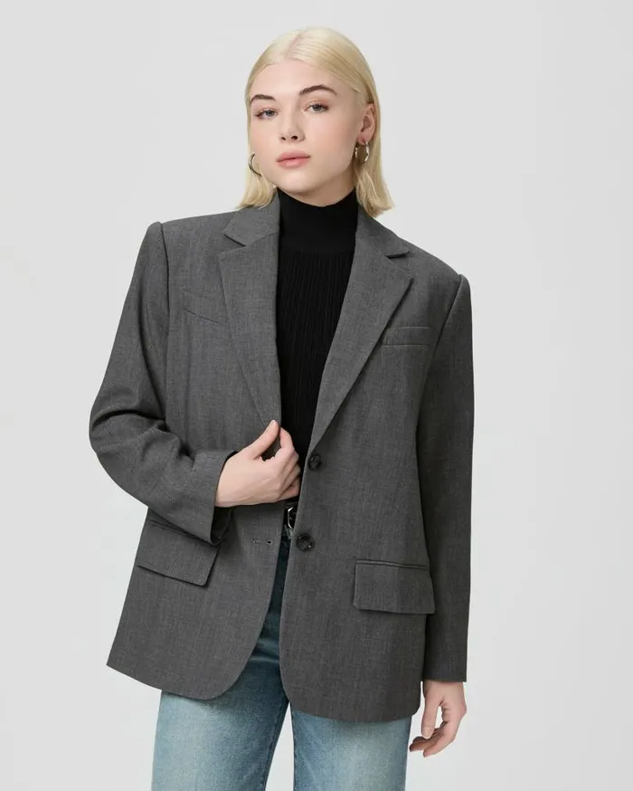 PAIGE Jackets and Coats Women Sarto Blazer Petite 8211 Charcoal