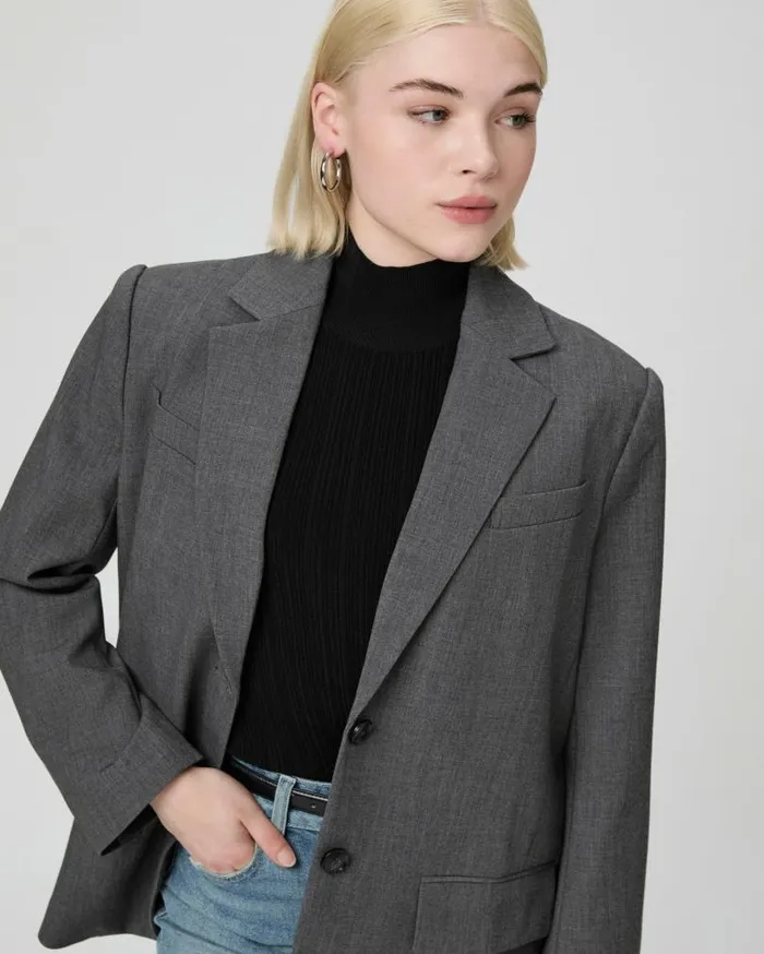 PAIGE Jackets and Coats Women Sarto Blazer Petite 8211 Charcoal