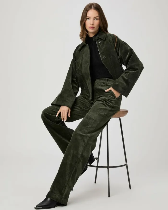 PAIGE Jackets and Coats Women Tylee Jacket 8211 Dark Fern Green Corduroy