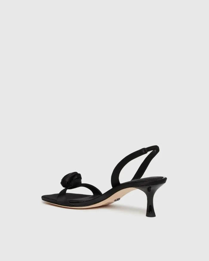 PAIGE Sandals Women Eva Sandal 8211 Black Satin PAIGE Sandals Women Eva Sandal 8211 Black Satin
