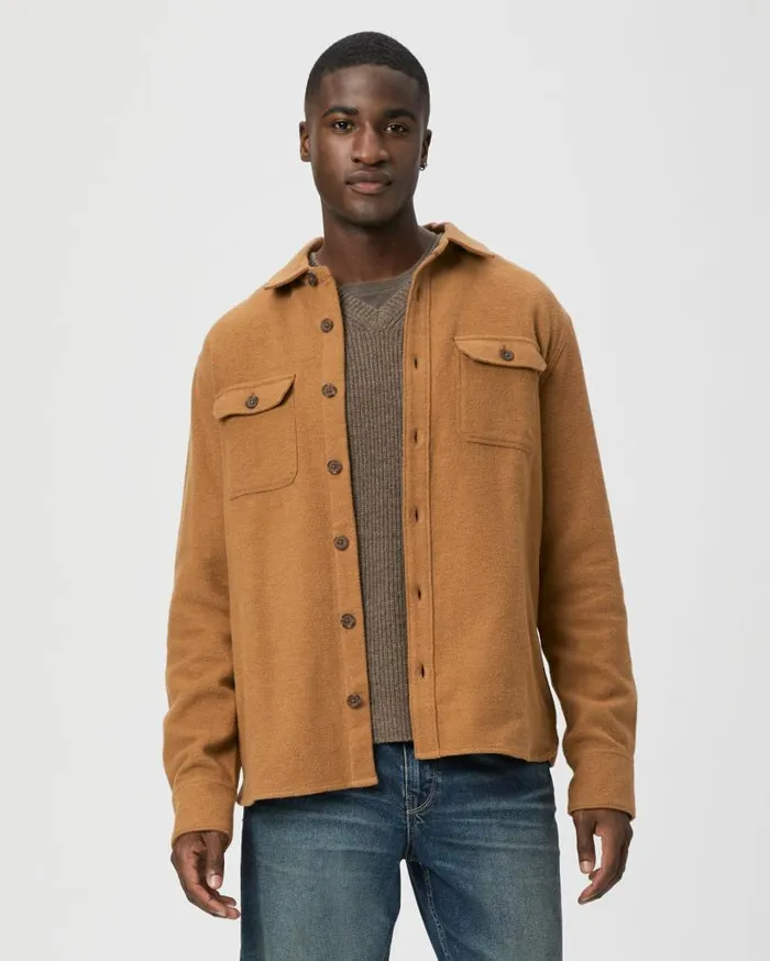 PAIGE Shirts Men Wilbur Overshirt 8211 Golden Oak