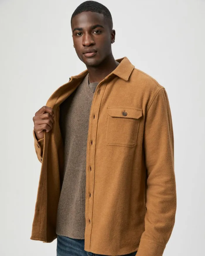 PAIGE Shirts Men Wilbur Overshirt 8211 Golden Oak PAIGE Shirts Men Wilbur Overshirt 8211 Golden Oak