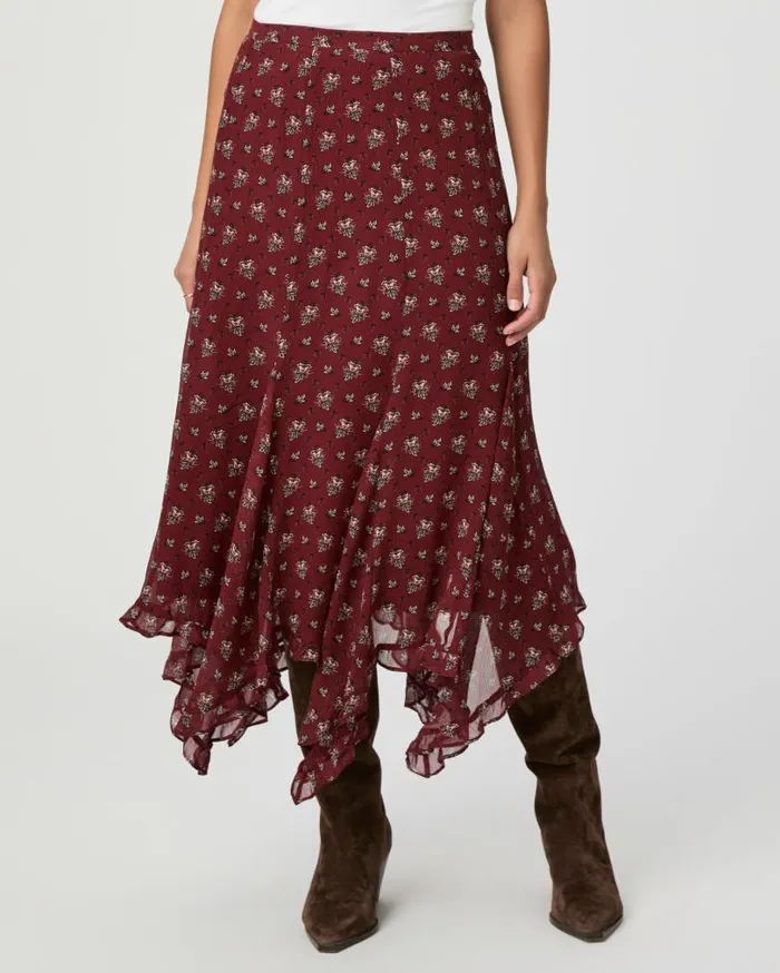 PAIGE Skirts Women Rotelle Skirt 8211 Oxblood Multi Silk PAIGE Skirts Women Rotelle Skirt 8211 Oxblood Multi Silk