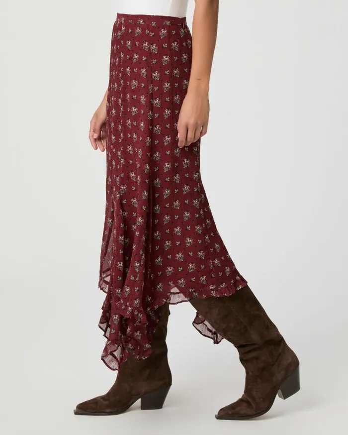 PAIGE Skirts Women Rotelle Skirt 8211 Oxblood Multi Silk PAIGE Skirts Women Rotelle Skirt 8211 Oxblood Multi Silk