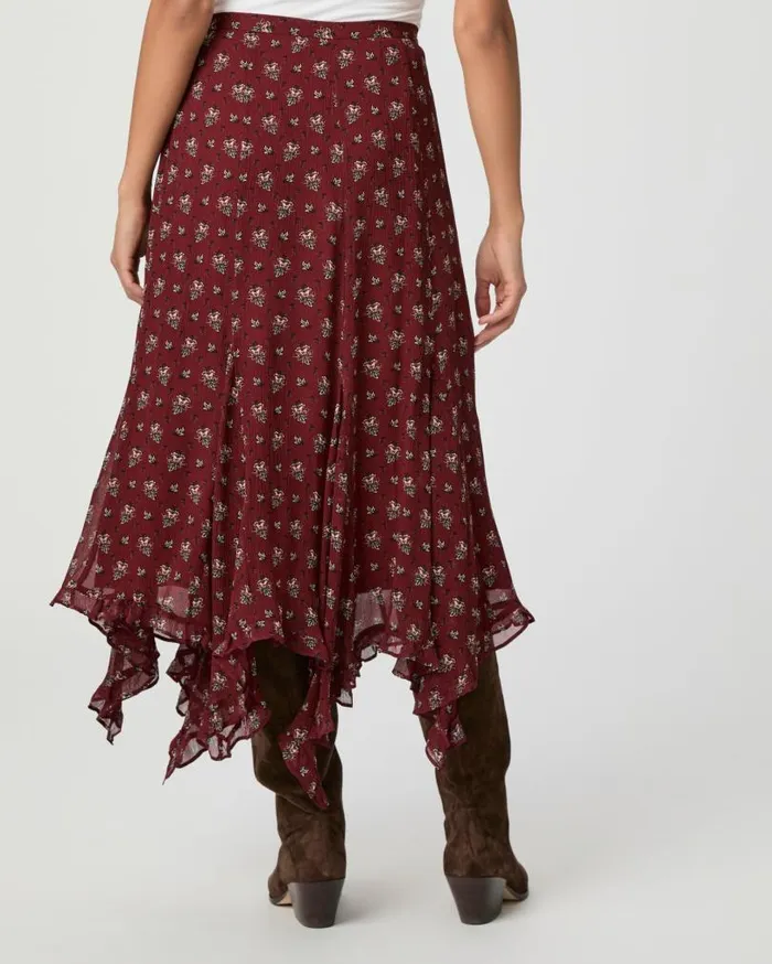 PAIGE Skirts Women Rotelle Skirt 8211 Oxblood Multi Silk PAIGE Skirts Women Rotelle Skirt 8211 Oxblood Multi Silk