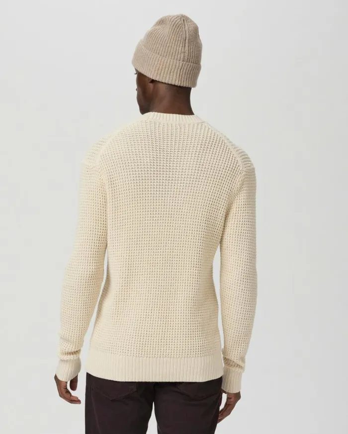 PAIGE Sweaters and Sweatshirts Men Mylo Waffle Crew Sweater 8211 Heathered Natural PAIGE Sweaters and Sweatshirts Men Mylo Waffle Crew Sweater 8211 Heathered Natural