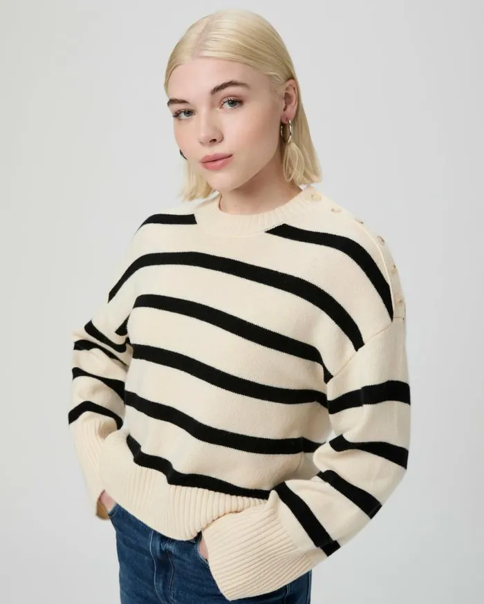 PAIGE Sweaters and Sweatshirts Women Zofia Sweater Petite 8211 Latte Foam Multi PAIGE Sweaters and Sweatshirts Women Zofia Sweater Petite 8211 Latte Foam Multi