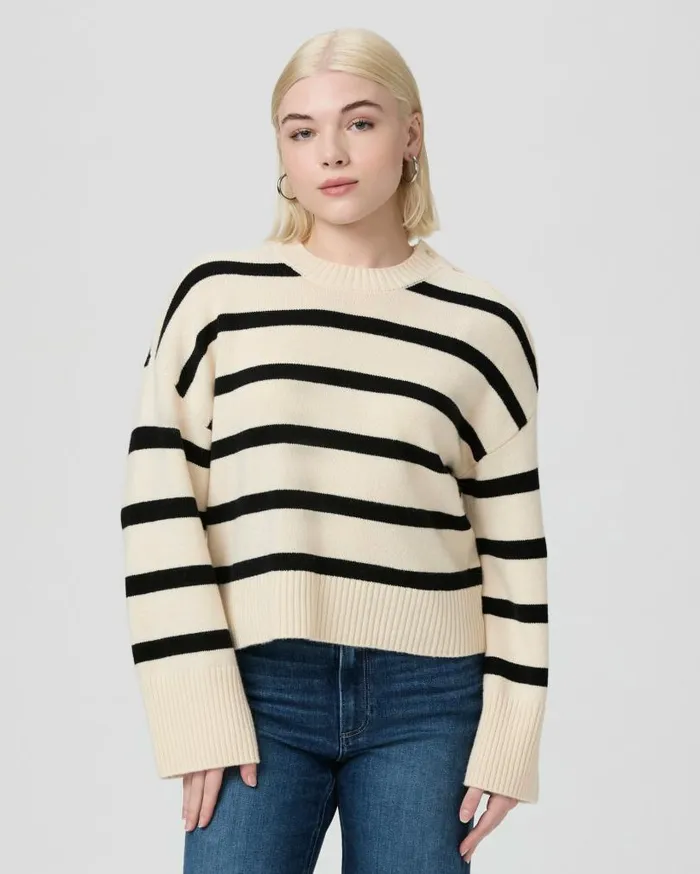 PAIGE Sweaters and Sweatshirts Women Zofia Sweater Petite 8211 Latte Foam Multi