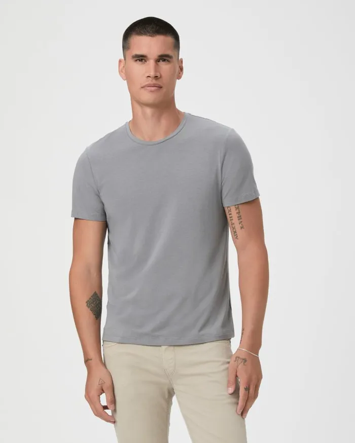 PAIGE Tees Men Cash Crew Tee 8211 Dawn Grey