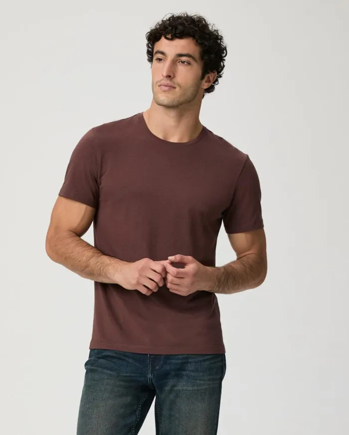 PAIGE Tees Men Cash Crew Tee 8211 Midnight Bordeaux