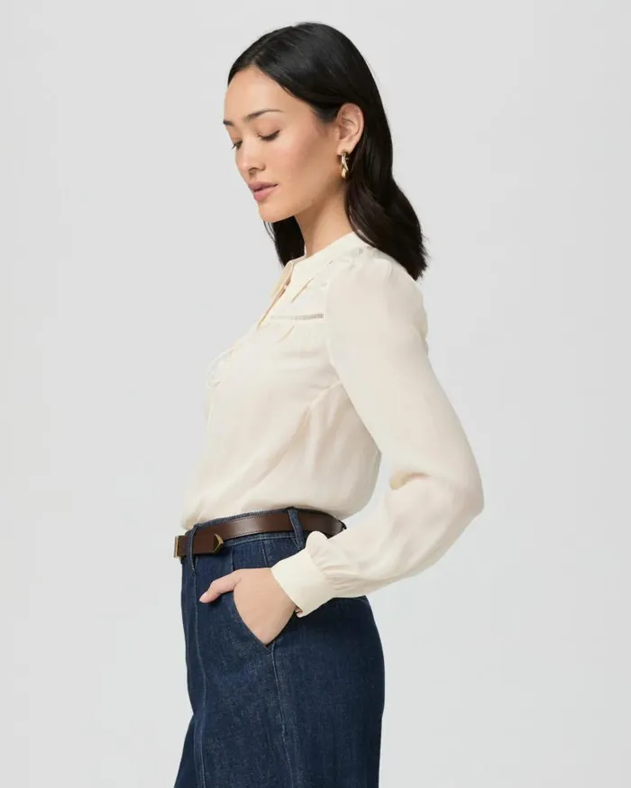 PAIGE Tops and Blouses Women Marabella Blouse 8211 Buttercream Silk PAIGE Tops and Blouses Women Marabella Blouse 8211 Buttercream Silk