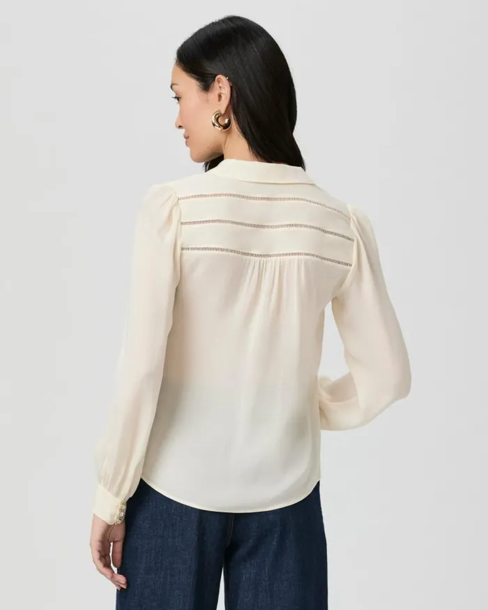 PAIGE Tops and Blouses Women Marabella Blouse 8211 Buttercream Silk PAIGE Tops and Blouses Women Marabella Blouse 8211 Buttercream Silk
