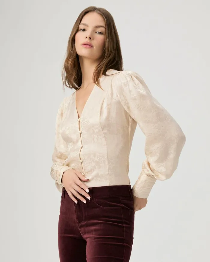PAIGE Tops and Blouses Women Marielle Top 8211 Travertine Silk