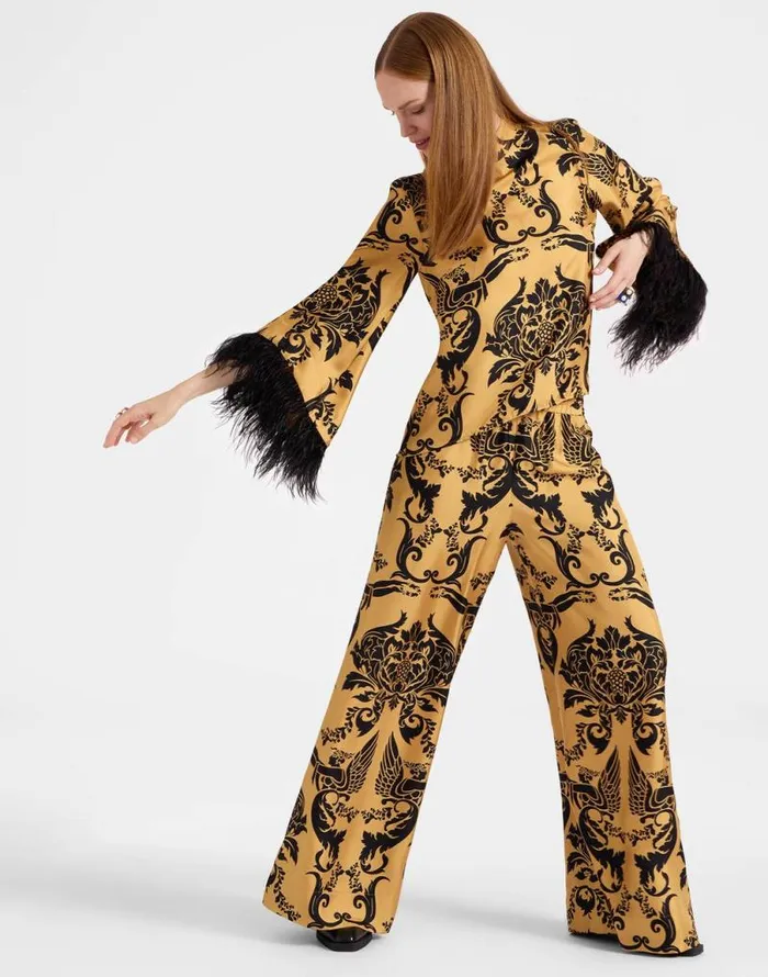 Palazzo Pants Cherubs Gold Women La Double J Shorts and Pants Palazzo Pants Cherubs Gold Women La Double J Shorts and Pants