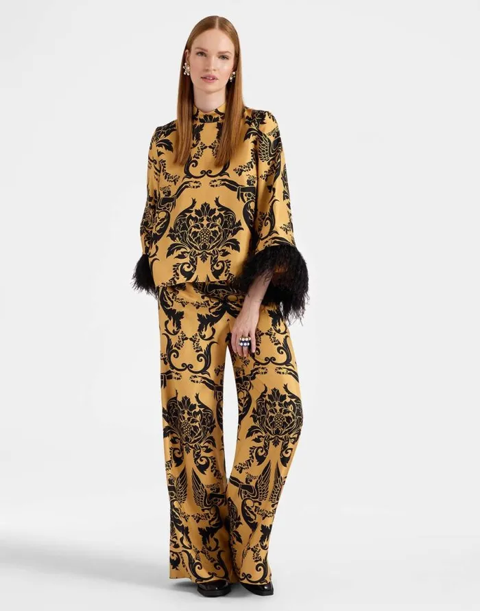 Palazzo Pants Cherubs Gold Women La Double J Shorts and Pants Palazzo Pants Cherubs Gold Women La Double J Shorts and Pants