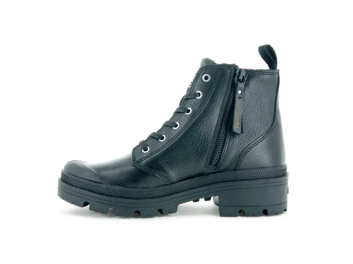 PALLADIUM PALLABASE LEATHER Blackblack Women Boots PALLADIUM PALLABASE LEATHER Blackblack Women Boots