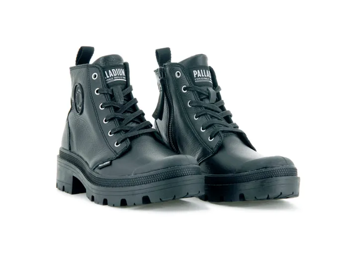 PALLADIUM PALLABASE LEATHER Blackblack Women Boots PALLADIUM PALLABASE LEATHER Blackblack Women Boots