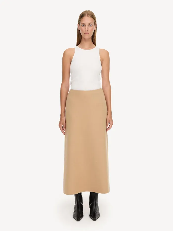 Palomie Midi Skirt Dark Sand Women By Malene Birger Skirts