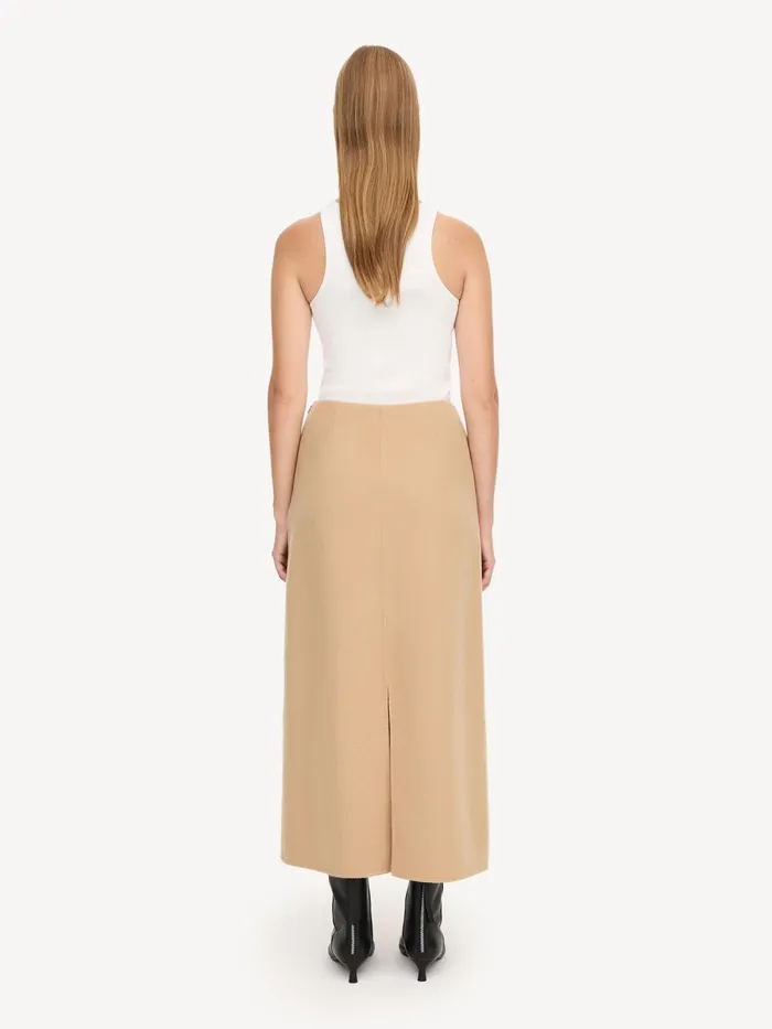 Palomie Midi Skirt Dark Sand Women By Malene Birger Skirts