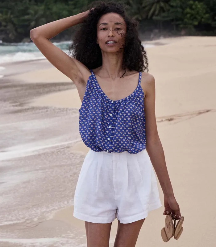 Pants and Shorts Women DEN Larue Linen Short Salt Pants and Shorts Women DEN Larue Linen Short Salt