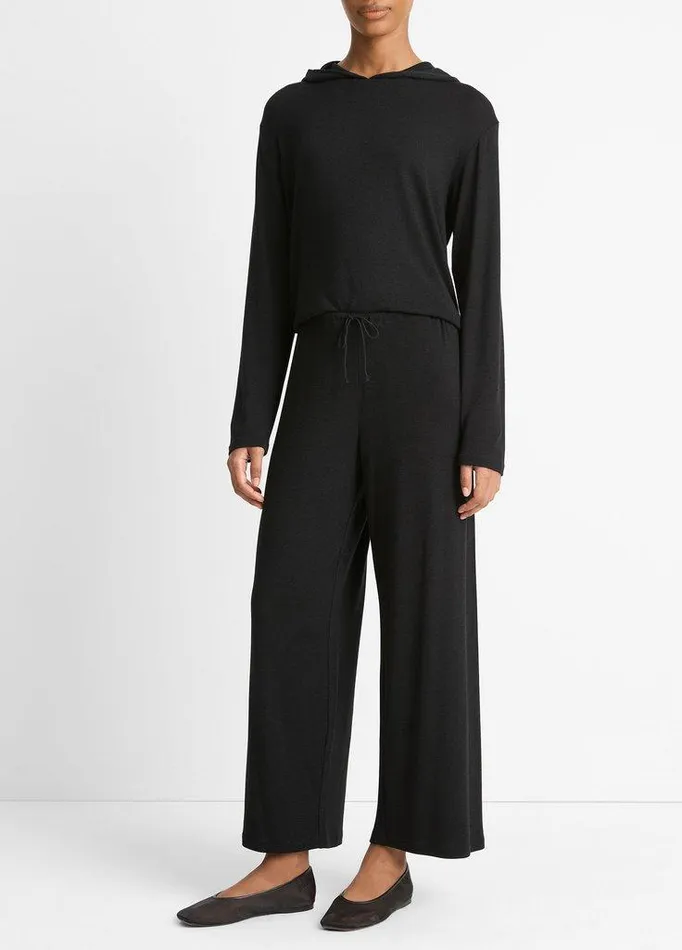 Pants and Shorts Women Vince Cropped Lounge Pant Black Pants and Shorts Women Vince Cropped Lounge Pant Black