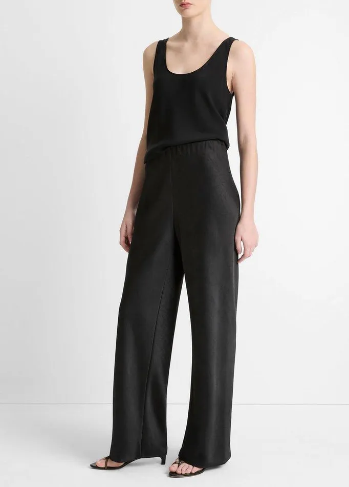 Pants and Shorts Women Vince Fluid Satin Bias Pant Black Pants and Shorts Women Vince Fluid Satin Bias Pant Black