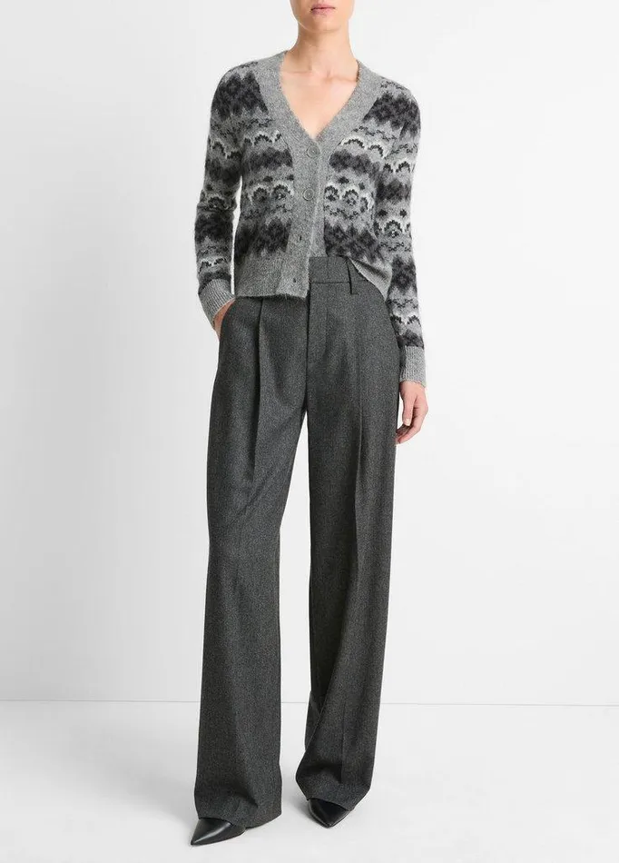 Pants and Shorts Women Vince Italian Herringbone WoolBlend HighRise Trouser Charcoal Pants and Shorts Women Vince Italian Herringbone WoolBlend HighRise Trouser Charcoal
