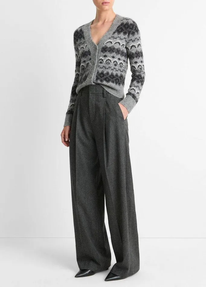 Pants and Shorts Women Vince Italian Herringbone WoolBlend HighRise Trouser Charcoal Pants and Shorts Women Vince Italian Herringbone WoolBlend HighRise Trouser Charcoal