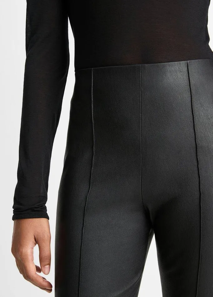 Pants and Shorts Women Vince StretchLeather Crop Flare Pant Black Pants and Shorts Women Vince StretchLeather Crop Flare Pant Black